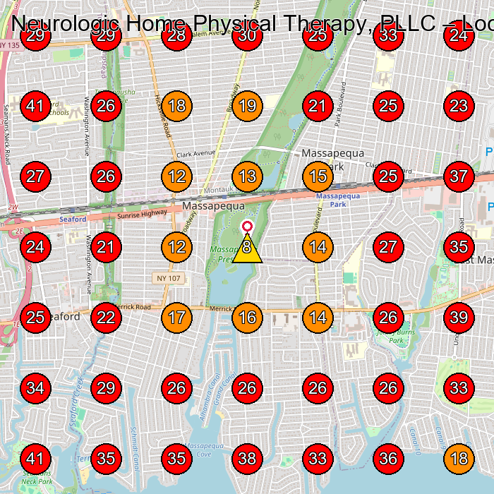 Neurologic Home Physical Therapy, PLLC GeoGrid visibility map for Chiropractor in Massapequa